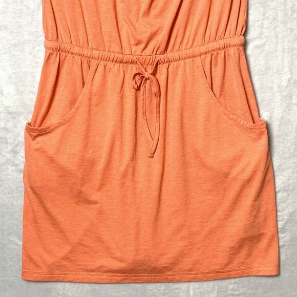 The North Face Dress Womens Medium Pink Aurora Tie Waist Cowl Neck Cap Sleeve - Picture 3 of 6